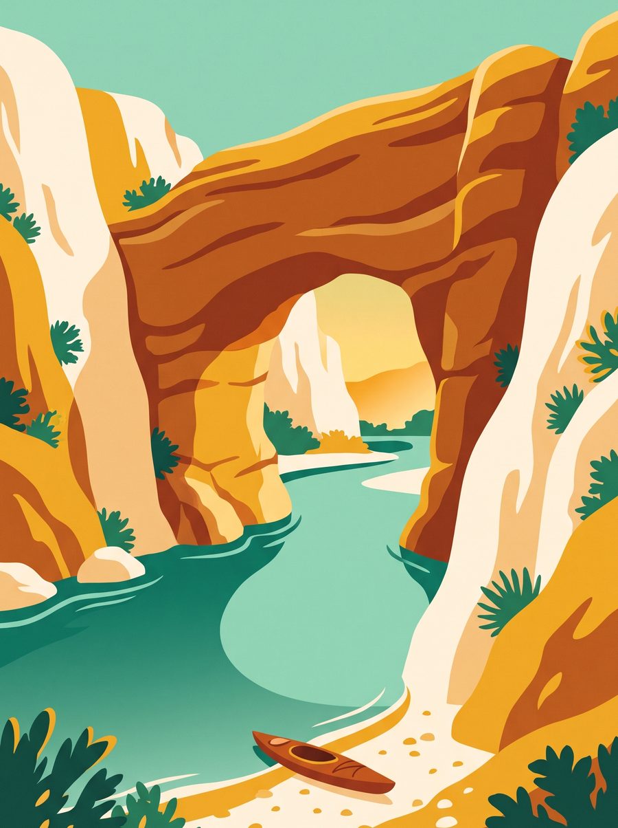 Illustration du Pont d'Arc, arche naturelle sur l'Ardèche
