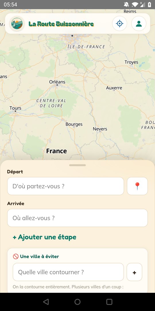Capture de l'application : champs Départ et Arrivée, ajouter une étape